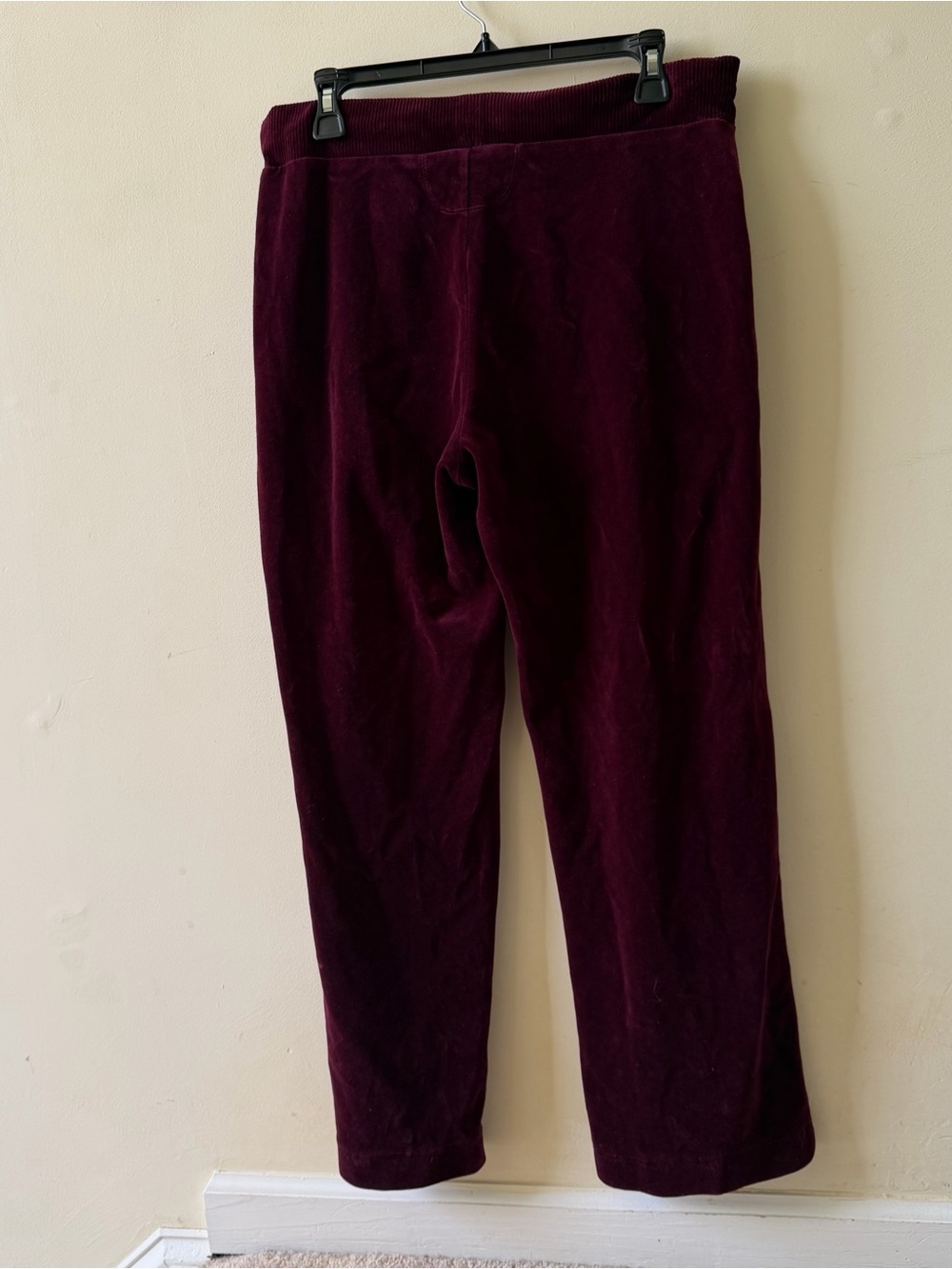 Velour Drawstring Pants - Burgundy - Picture 3 of 3